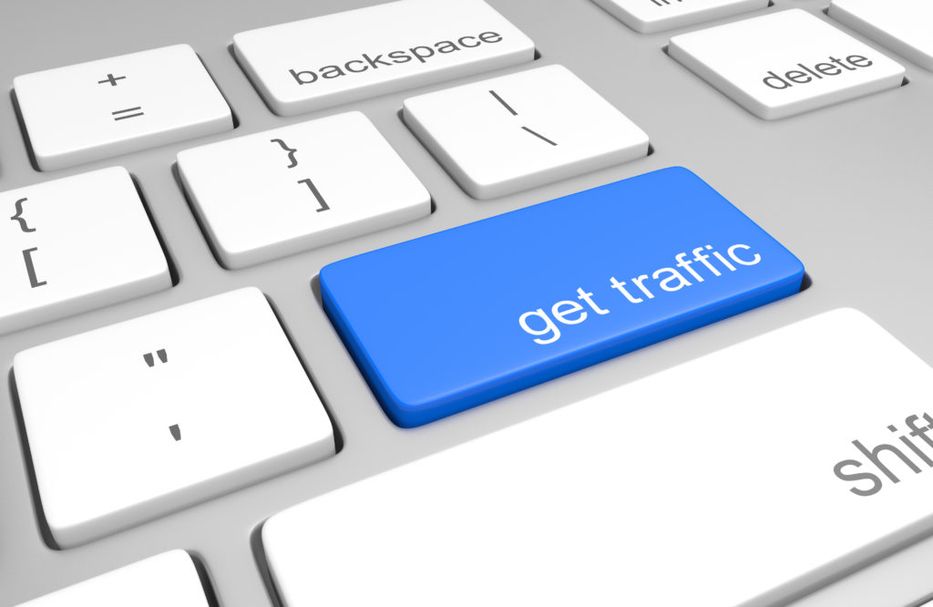 Traffic generation key on a computer keyboard for increasing website visitors